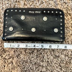 Miu Miu Black Studded Women's Wallet